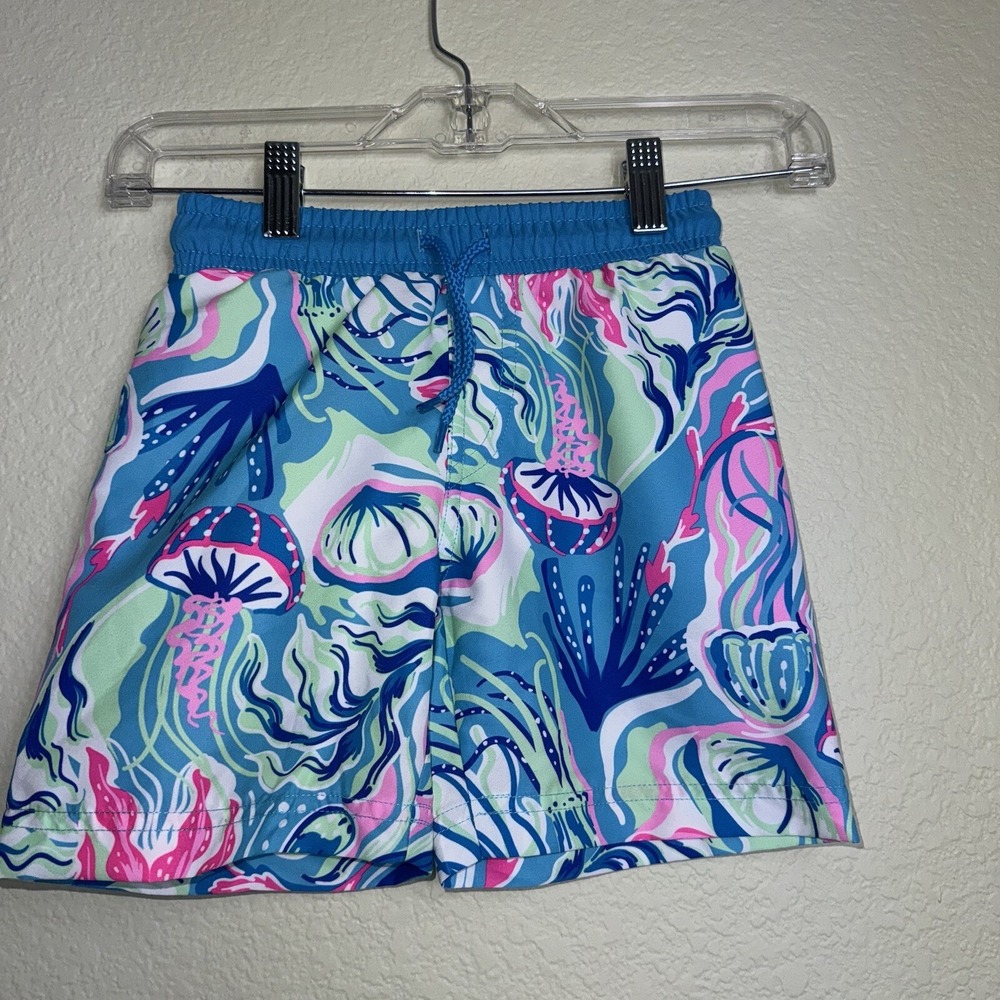Tommy Bahama Boy 18M Jellyfish Swim Trunks Blue Toddler Ocean Beach Bathing Suit